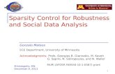 Sparsity Control for Robustness and Social Data Analysis
