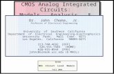 CMOS Analog Integrated Circuits:  Models,  Analysis,  &  Design