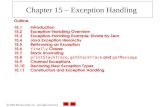 Chapter 15  –  Exception Handling