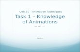 Task 1 – Knowledge of Animations