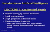 Introduction to Artificial Intelligence LECTURE 3 : Uninformed  Search