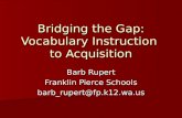 Bridging the Gap: Vocabulary Instruction  to Acquisition
