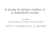 A study of dense matter in a AdS/QCD model