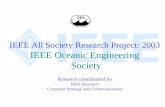 IEEE All Society Research Project: 2003 IEEE Oceanic Engineering  Society Research coordinated by