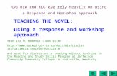 TEACHING THE NOVEL:  using a response and workshop approach.