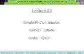 Lecture 23 Laser cooling; cold atoms & ions
