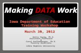 Iowa Department of Education Training Workshop March 30, 2012