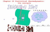 Chapter 19 Statistical thermodynamics:  the concepts