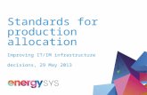 Standards for production allocation Improving IT/IM  infrastructure  decisions, 29 May 2013