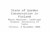 State of Garden Conservation in Finland