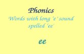 Phonics Words with long â€eâ€™ sound spelled â€ee'