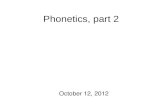 Phonetics, part 2