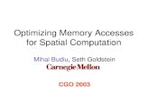 Optimizing Memory Accesses for Spatial Computation