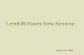 Level IB Exam Only Session