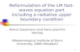 Reformulation of the LM fast-waves equation part including a radiative upper boundary condition