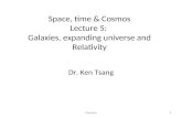 Space, time & Cosmos Lecture 5:  Galaxies, expanding universe and Relativity