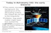 Today in Astronomy 102: the early Universe