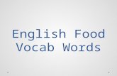 English Food Vocab Words