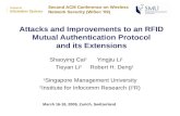 Attacks and Improvements to an RFID  Mutual Authentication Protocol  and its Extensions