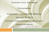 Common Core Standards Presentation Edgewater - Leonia BOE Meeting January 31, 2013