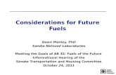Considerations for Future Fuels