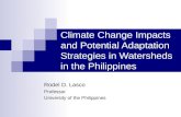 Climate Change Impacts and Potential Adaptation  Strategies in Watersheds  in the Philippines