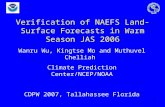 Verification of NAEFS Land-Surface Forecasts in Warm Season JAS 2006