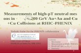 Measurements of high-pT neutral mesons in  = 200 GeV Au+Au and Cu+Cu Collisions at RHIC-PHENIX