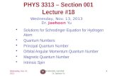 PHYS  3313  – Section 001 Lecture  #18