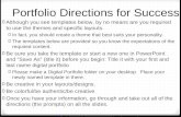 Portfolio Directions for Success