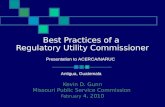 Best Practices of a  Regulatory Utility Commissioner