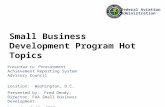Small Business Development Program Hot Topics