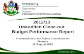 2012/13  Unaudited Close-out   Budget Performance Report