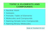 TOPIC II: ELEMENTS AND COMPOUNDS