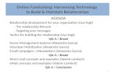 Online Fundraising: Harnessing Technology  to Build & Maintain Relationships