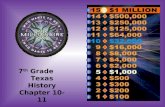 7 th  Grade      Texas History Chapter 10-11