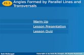 Angles Formed by Parallel Lines and Transversals