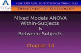Mixed Models ANOVA Within-Subjects  & Between-Subjects