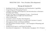 MSETM 5110 – New Product Development Recap of Session IV