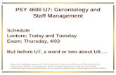 PSY 4600 U7: Gerontology and Staff Management