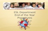 ESL Department End of the Year Procedures
