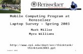 Mobile Computing Program at Rensselaer Laptop Survey – Spring 2003