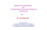QUALITY CONTROL  OF  CONSTRUCTION MATERIALS (Cement)