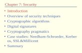 Introduction Overview of security techniques Cryptographic algorithms Digital signatures
