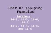 Unit 8: Applying Formulas