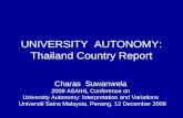 UNIVERSITY  AUTONOMY: Thailand Country Report