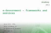 e-Government  – f ramework s and services