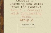 Chapter 1 – Learning New Words from the Context Part 1 – Contexts with Contrasting Words Group 2