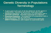 Genetic Diversity in Populations Terminology