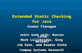 Extended Static Checking for Java